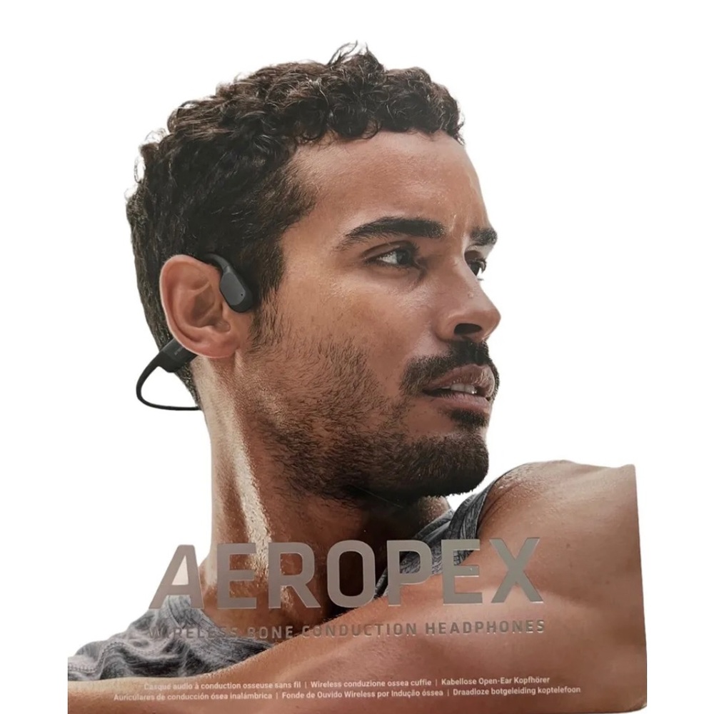 AfterShokz AS800 Aeropex Wireless Bone Conduction Headphones- Cosmic Black